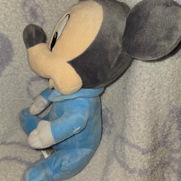 [DISNEY PARKS] Mickey Mouse Baby Pajama Stuffed Animal Plush 10"blu - Picture 4 of 6